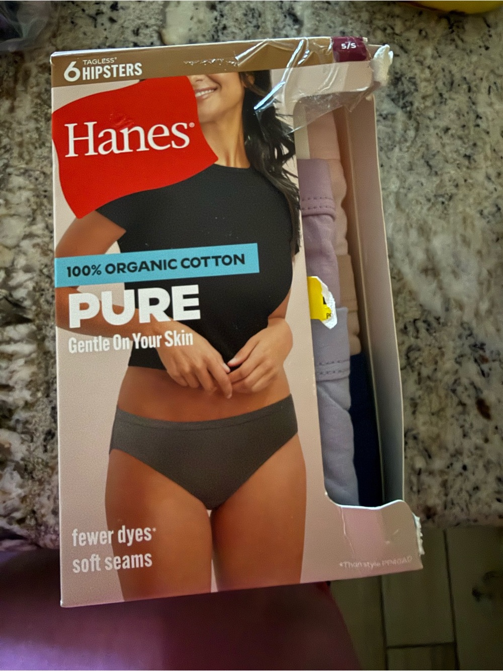 Hanes PURE 5-Pack Women’s Hipster Underwear - Size Small 5